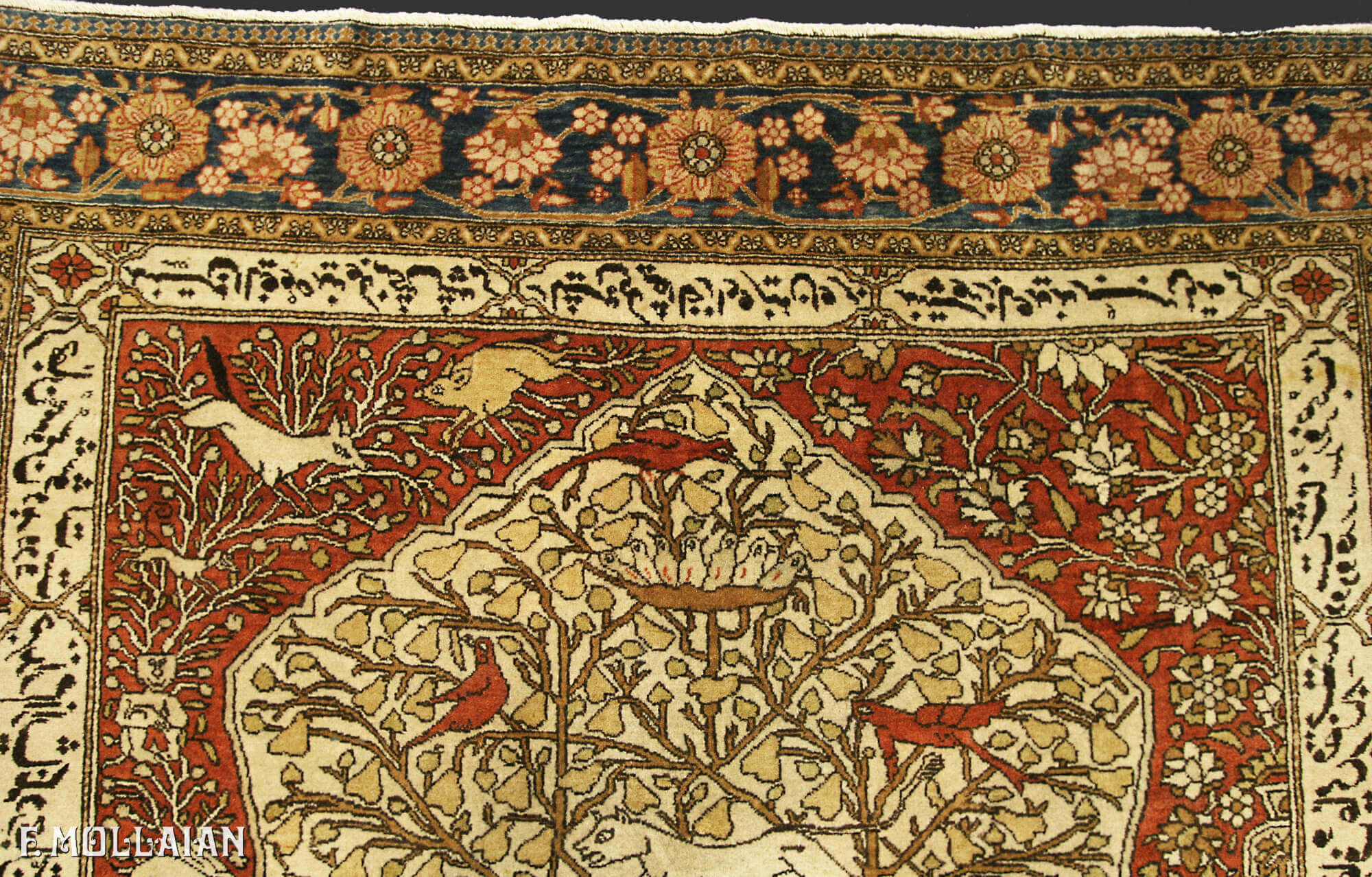 Prayer Kashan Mohtasham Antique Persian Rug n°:41043335